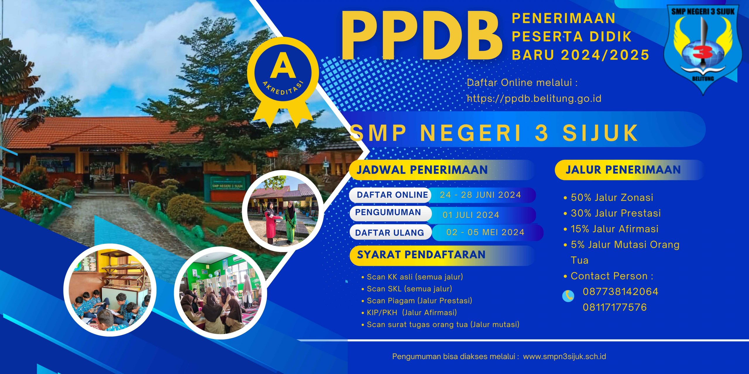 PPDB SMP Negeri 3 Sijuk Tahun Pelajaran 2024-2025